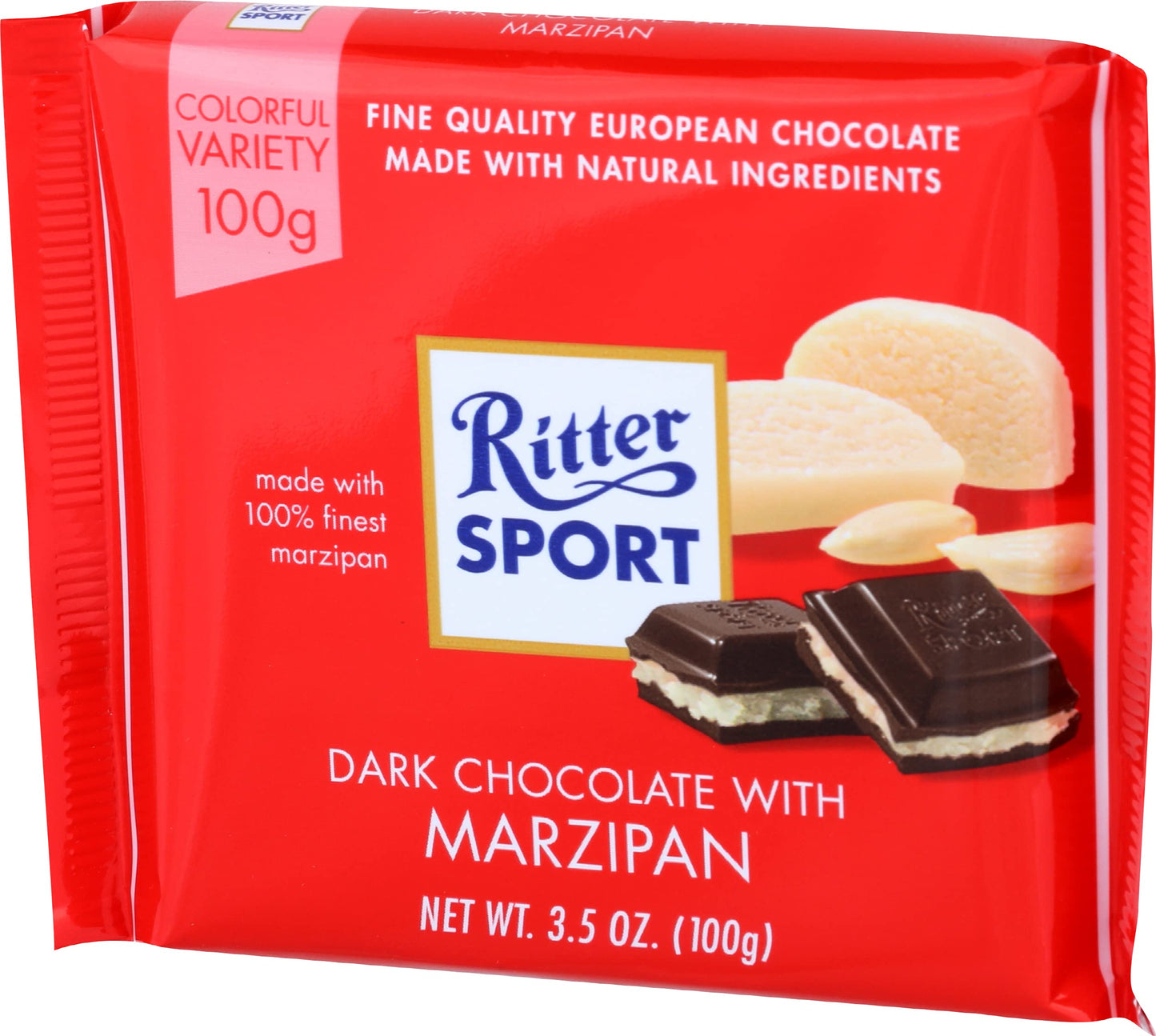 Ritter Dark Chocolate With Marzipan, 3.5 Oz
