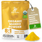 Jungle Powders Organic Mango Powder 5 Ounce Bag, Mango Extract For Baking, Smoothies, Desserts, Freeze Dried Mango Powder, Non G