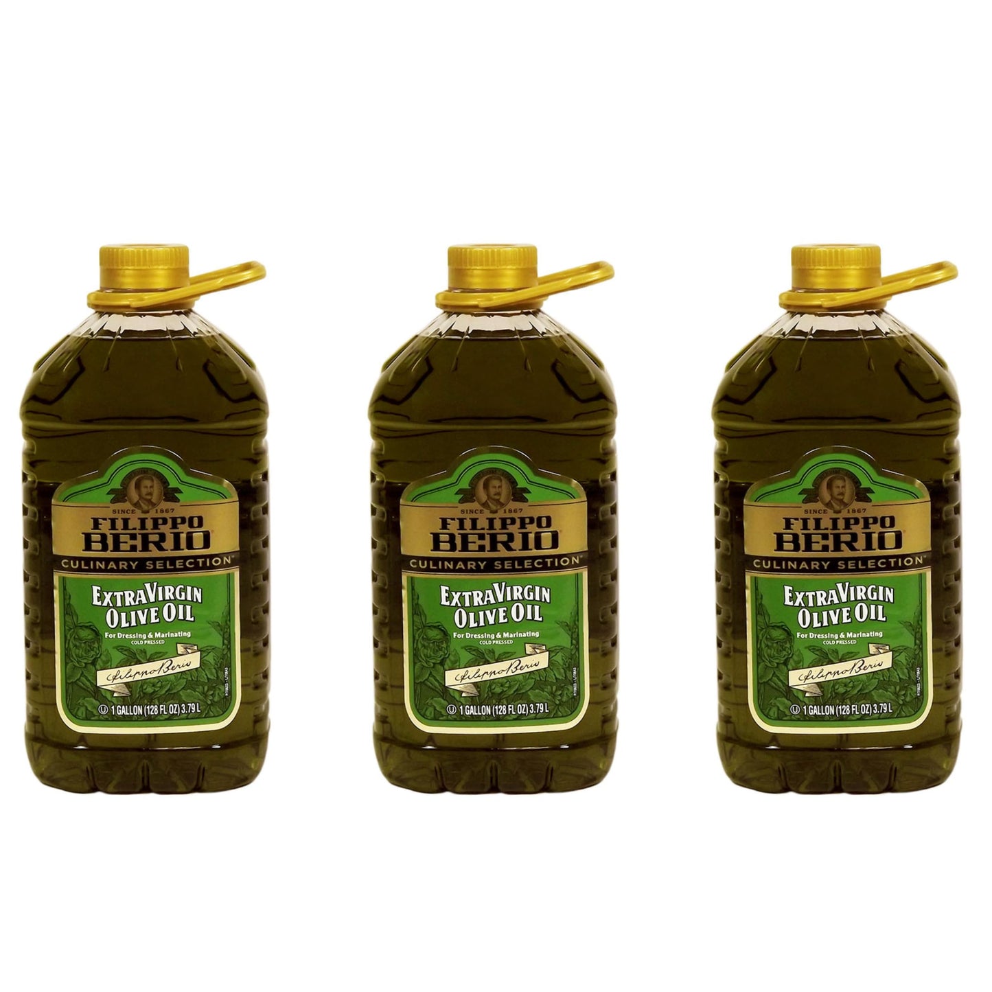 Filippo Berio Extra Virgin Olive Oil 1 Gallon, Pack of 3