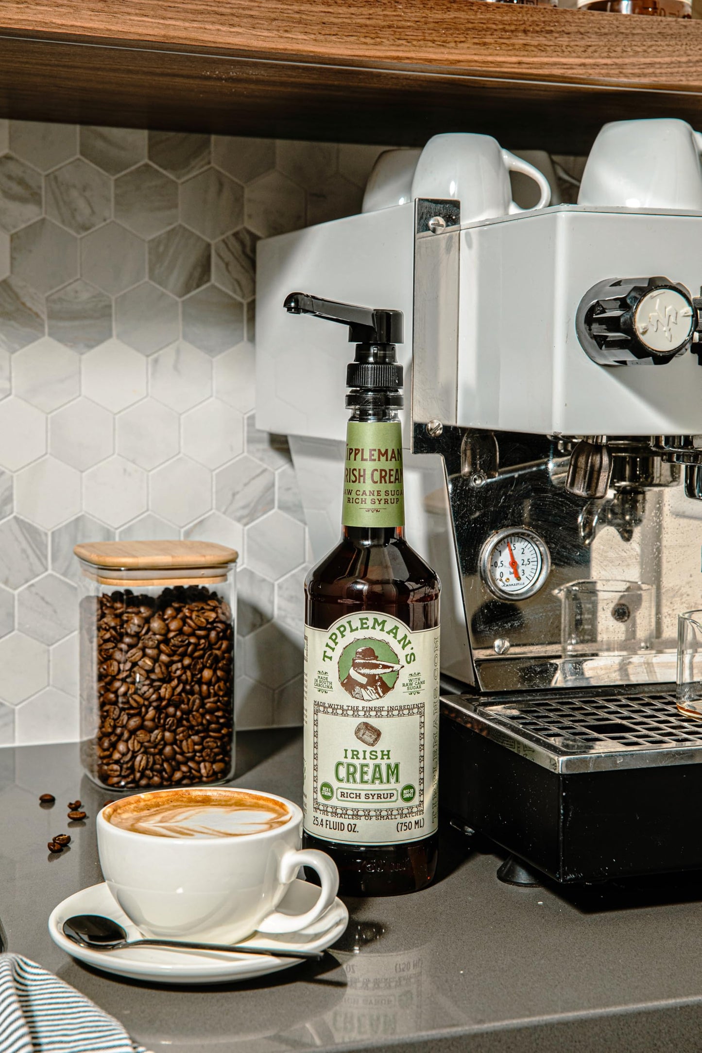 Tipplemans Irish Cream Coffee Syrup - Rich Flavor For Hot Or Iced Drinks, Latte, Tea, Espresso, Cappuccino, Cocktails, & Baking - 25.4 Fl Oz