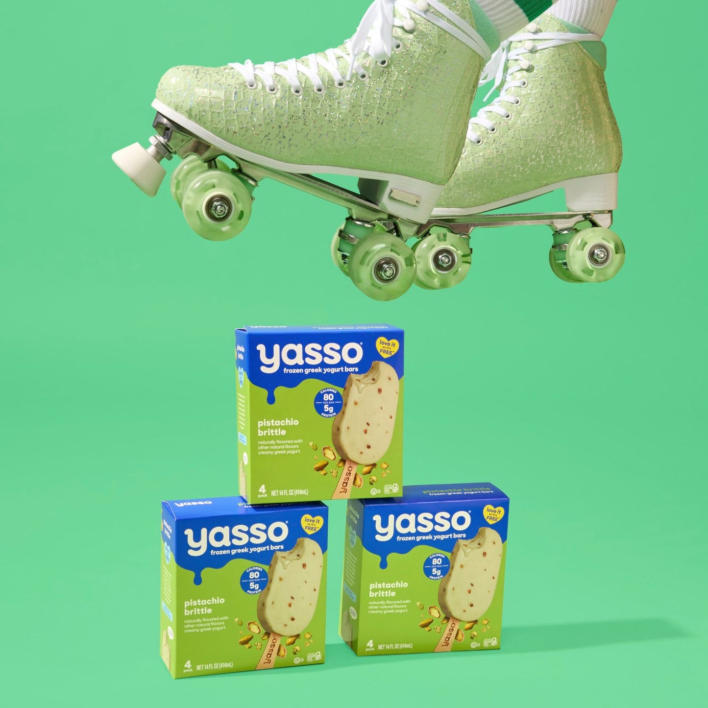 Yasso Frozen Greek Yogurt Bars Pistachio Brittle Bars 4 Count for a ridiculously creamy frozen snack made with the goodness of g