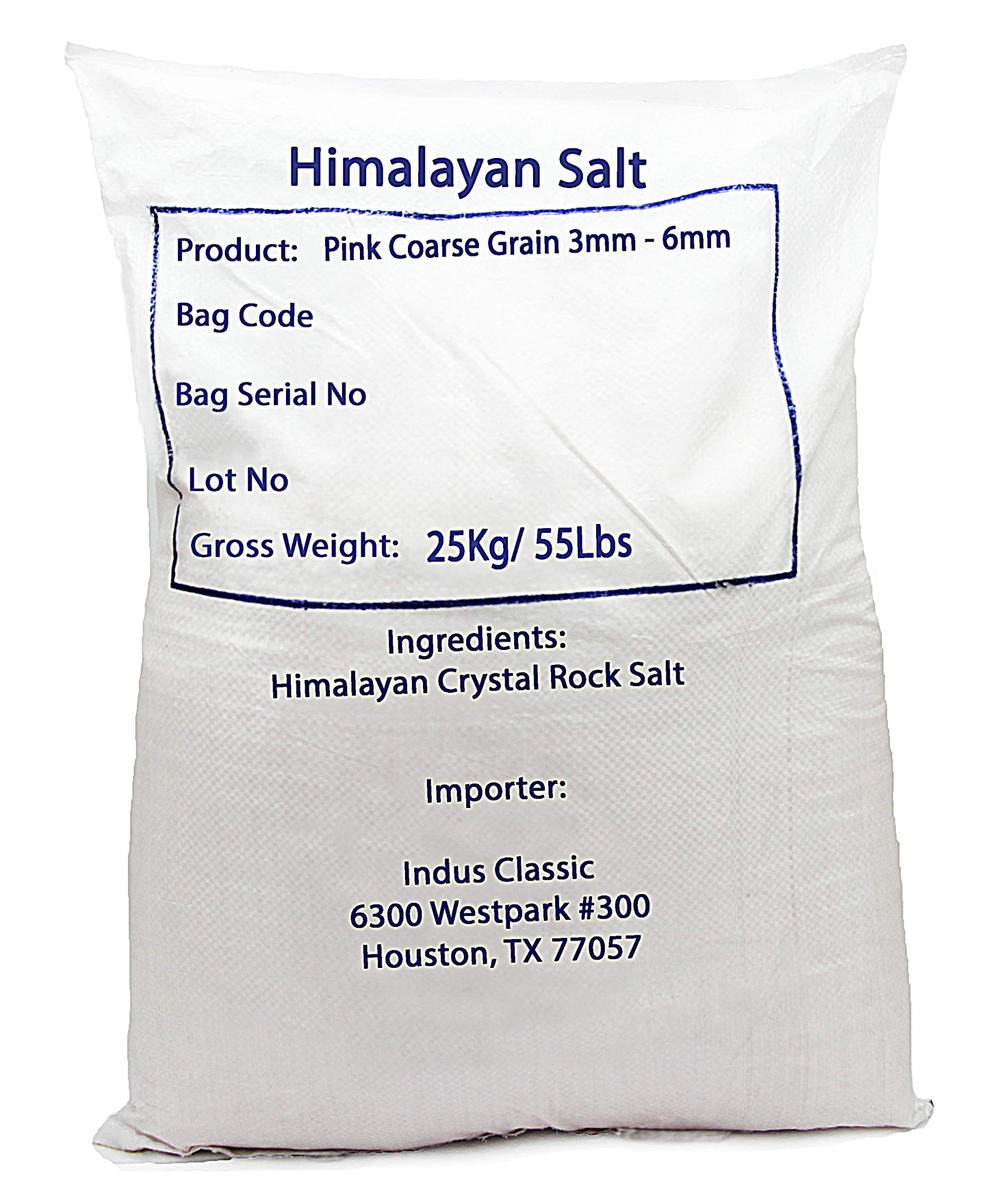 IndusClassic Himalayan Edible Pink Cooking Coarse Grain Salt, 55 lbs (880 Ounce)