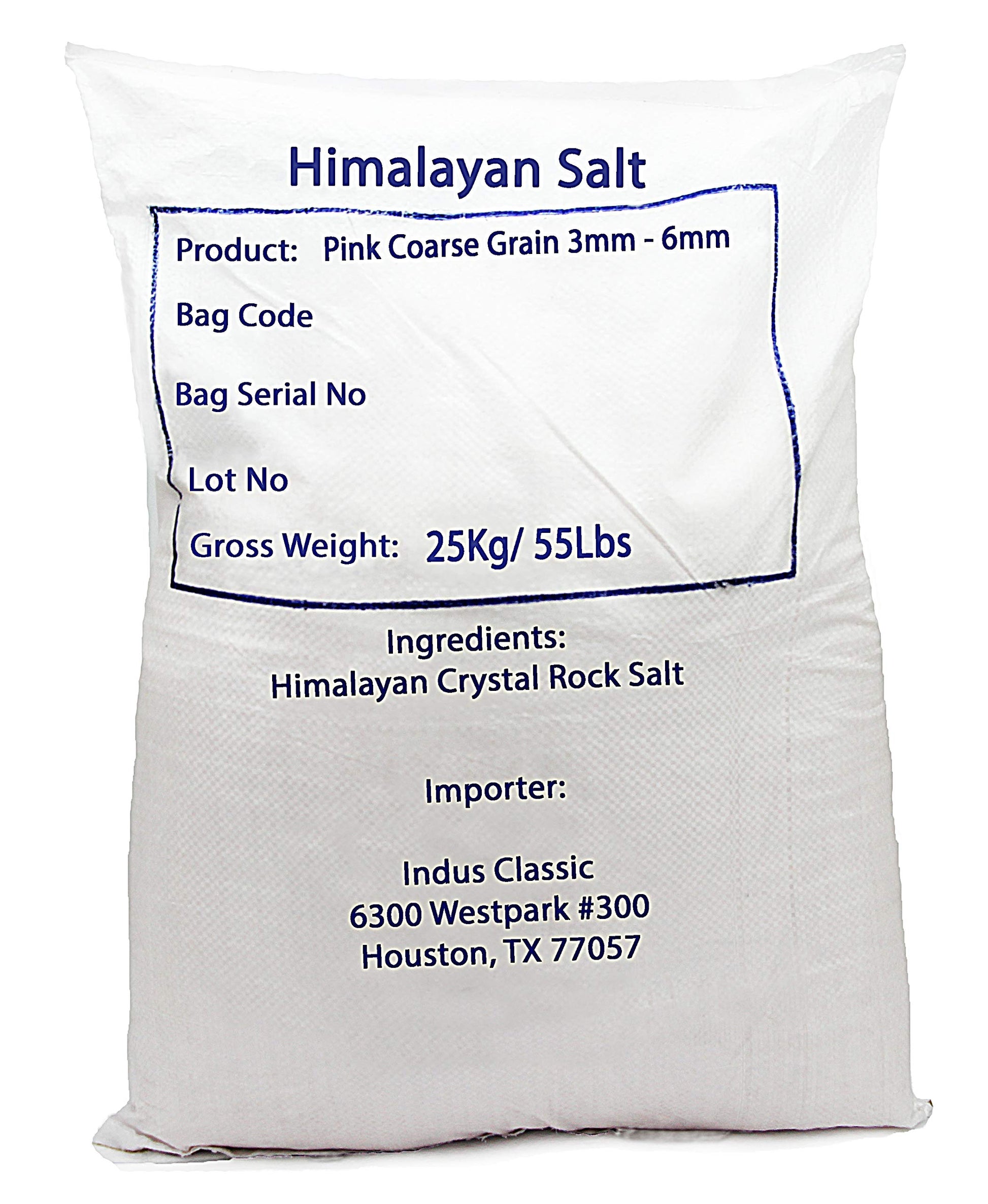 IndusClassic Himalayan Edible Pink Cooking Coarse Grain Salt, 55 lbs (880 Ounce)