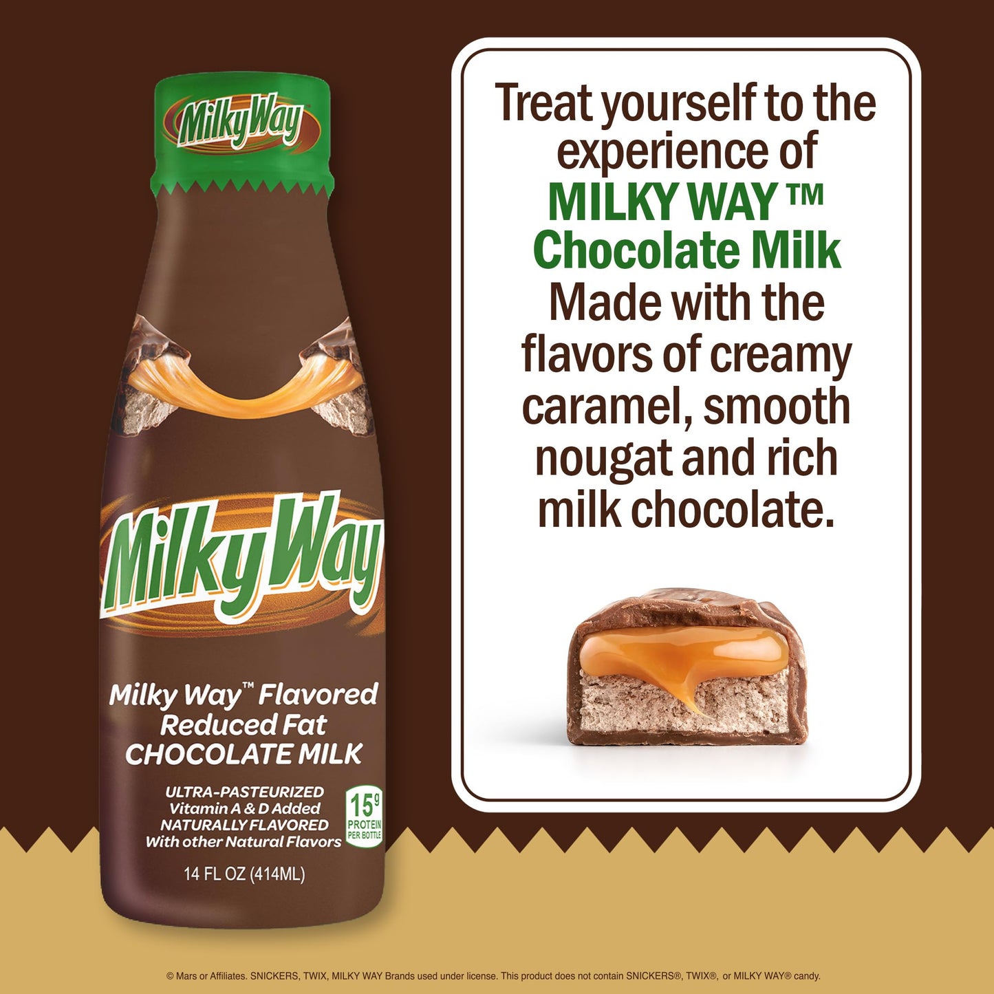MilkyWay Chocolate Milk - Packed with the flavors of creamy caramel, smooth nougat and rich milk chocolate. Pack of 12, 14 oz Bo