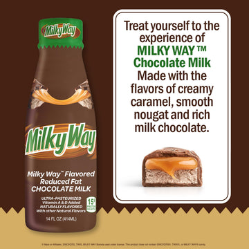 MilkyWay Chocolate Milk - Packed with the flavors of creamy caramel, smooth nougat and rich milk chocolate. Pack of 12, 14 oz Bo