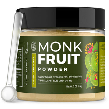 Monk Fruit Extract Powder (25X Sweeter Than Sugar) Zero Calories, Zero Sugar, Zero Glycemic, Non-GMO, No Fillers - Monk Fruit Sw