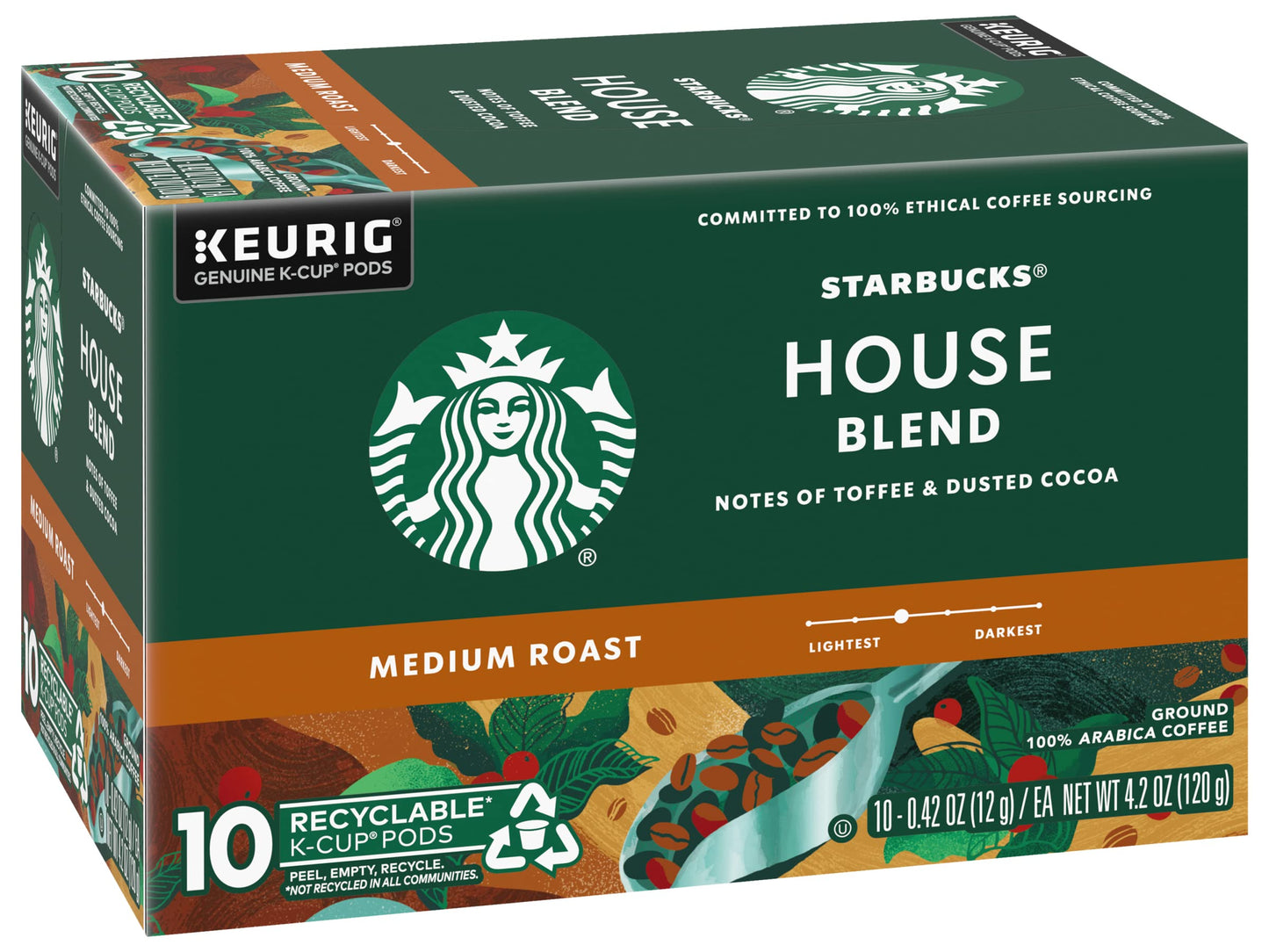 Starbucks K-Cup Coffee Pods, House Blend, 16 Count (Pack of 10), Model 110769