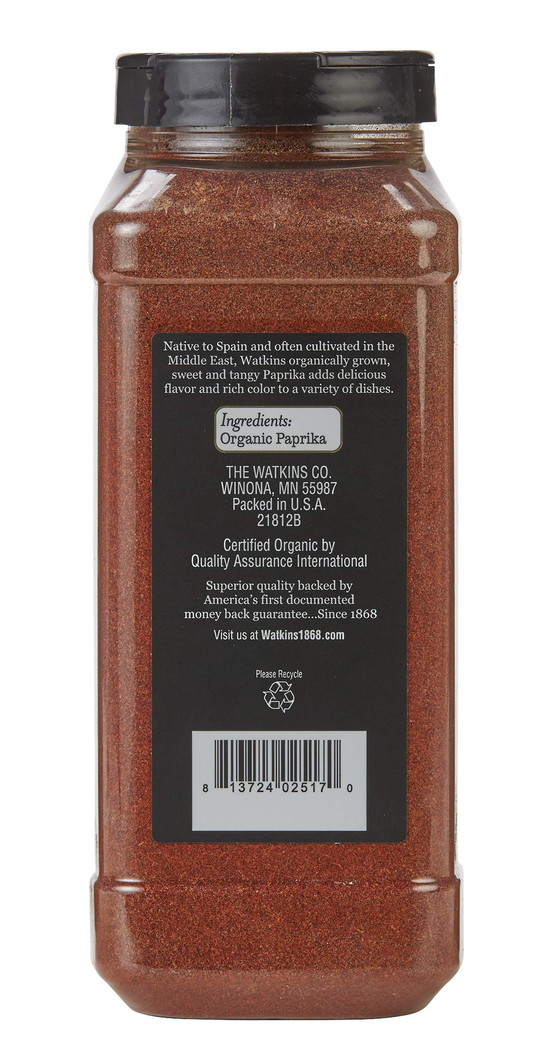 Watkins Gourmet Spice, Organic Paprika, Bulk Food Service Size, 16.8 Oz (Pack Of 1)