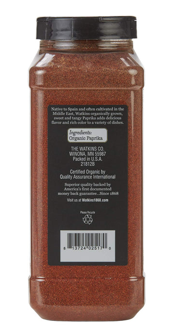 Watkins Gourmet Spice, Organic Paprika, Bulk Food Service Size, 16.8 Oz (Pack Of 1)