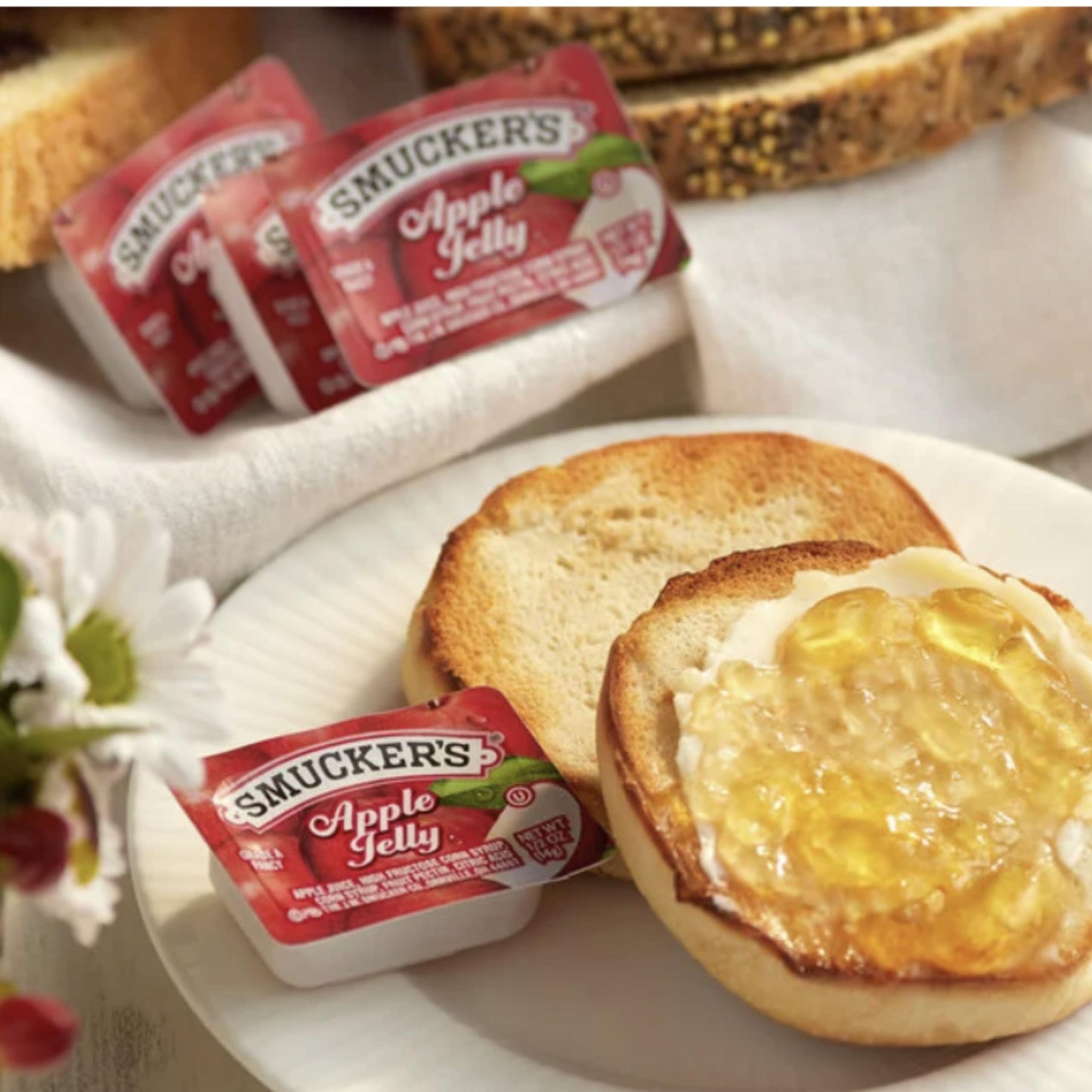 Assorted Jelly & Jam Cups - Single-Serve Apple, Grape, Strawberry & Mixed Fruit - Individual Breakfast Spreads for Restaurants,