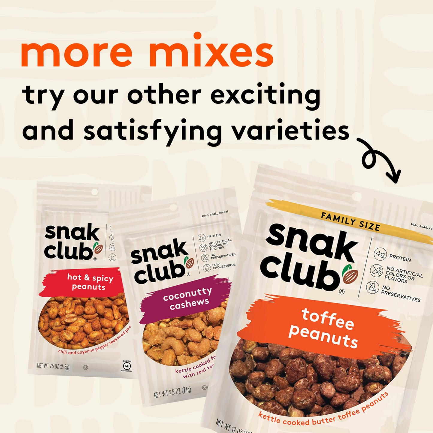 Snak Club Toffee Peanuts - Gluten-Free Candied Snack, 17 oz Resealable Bag, Brown