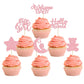 Gyufise 24Pcs Baby Girl Cupcake Toppers With Moon Glitter Star Bear Hello World It'S A Girl Baby Shower Cupcake Picks Gender Rev