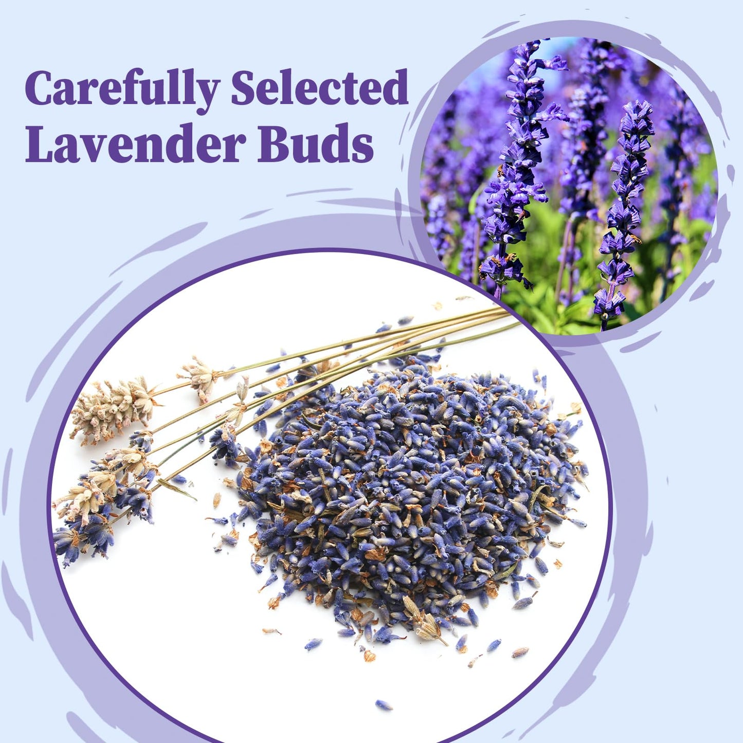 FullChea Lavender Tea Bags - Caffeine-Free Floral Tea for Relaxation - 50 Count