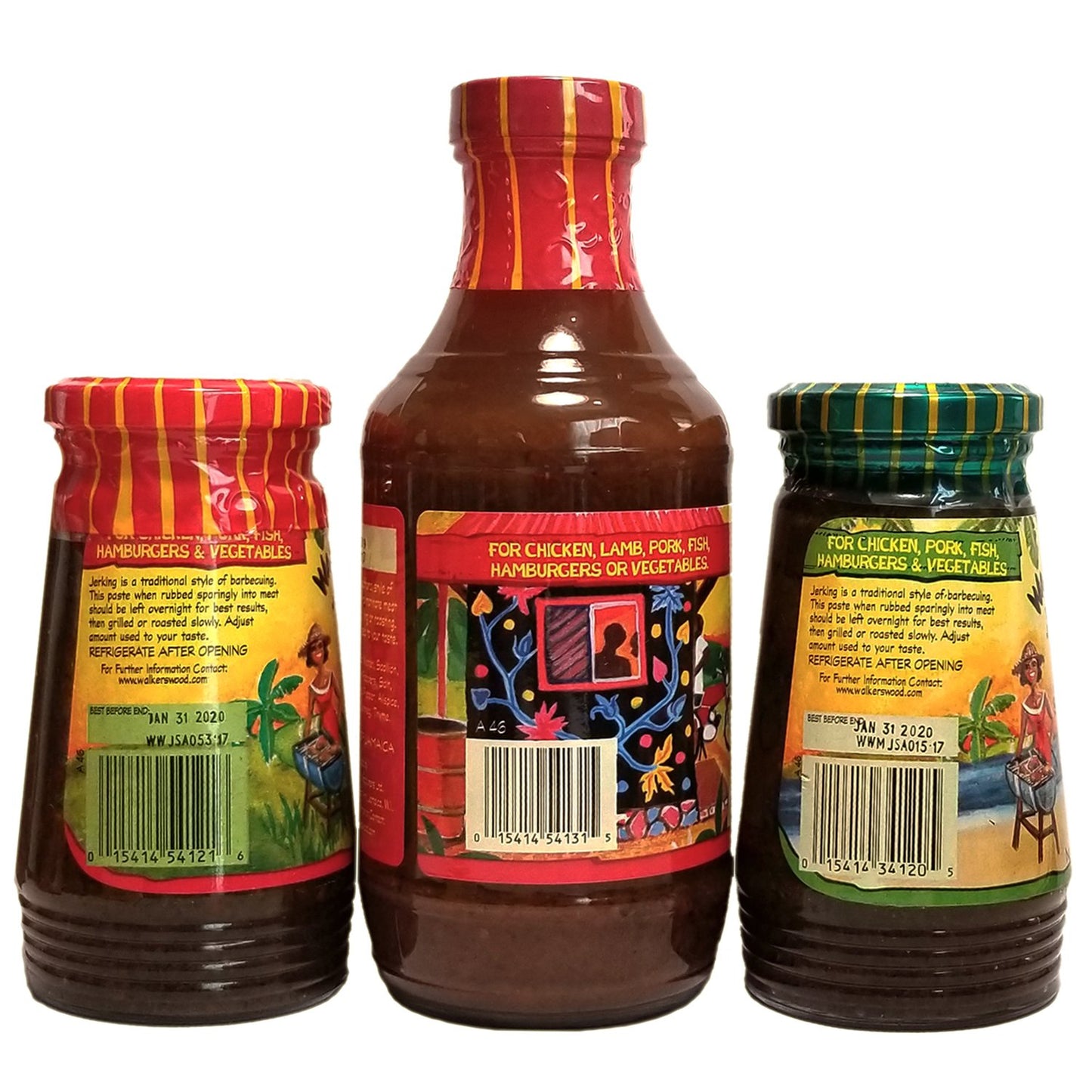 Walkerswood Jamaican Jerk Seasonings Mixed Pack - Hot & Spicy, Mild And Jerk Marinade