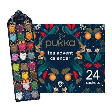 Pukka Herbal & Tea Gift Calendar, Tea Selection Made With Organic Ingredients, Best For Birthdays, Anniversaries & Holidays, 24 Bags