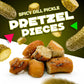 LAETAFOOD Spicy Dill Pickle Pretzel Pieces - Crunchy Snack, 1 Pound Bag, Bold Flavor, Dye Free, No Artificial Flavors