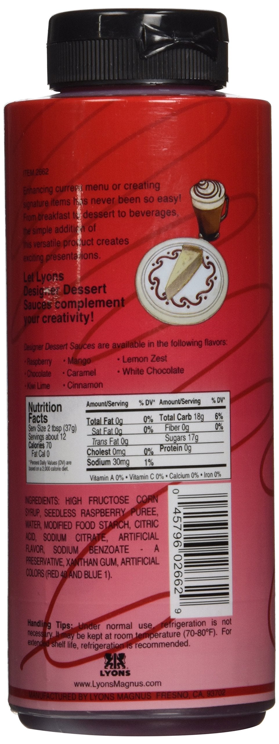 Lyons Raspberry Designer Dessert Sauce, 15 Oz.