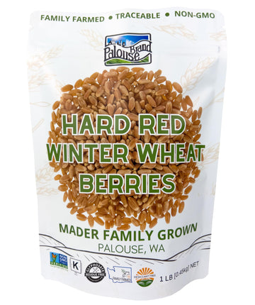 Certified Glyphosate Residue Free Hard Red Winter Wheat Berries | 1 LBS | Family Farmed in Washington State | Non-GMO Project Ve
