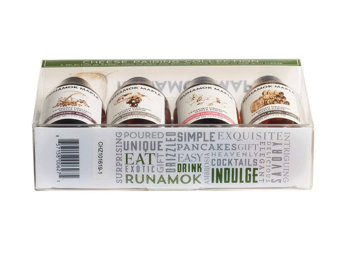 Runamok Organic Vermont Maple Syrup Sampler | Cheese Pairing Collection | 2 Oz (4 Count) | 60Ml | Barrel-Aged, Infused And Smoked Organic Maple Syrup Varieties