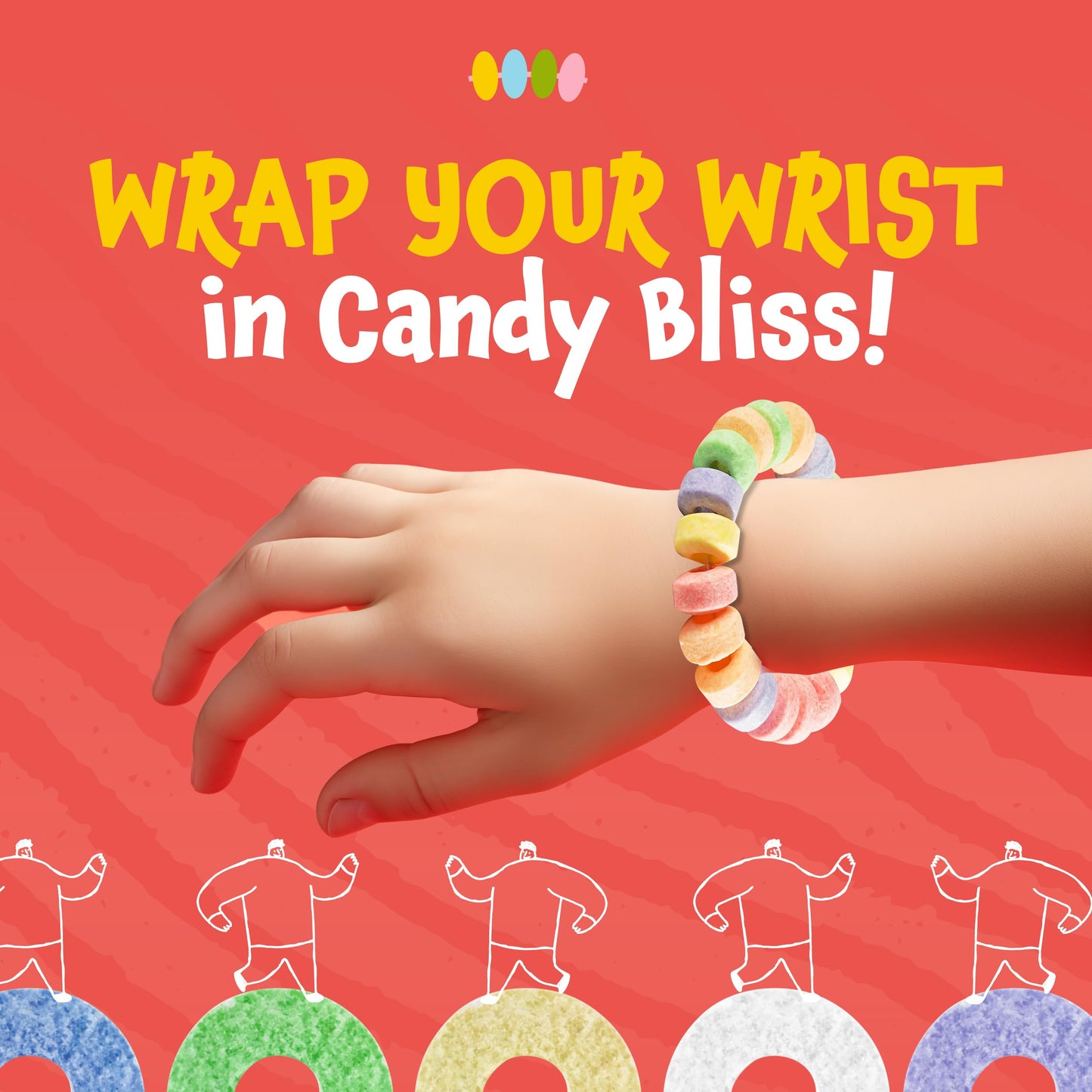 Funtasty Candy Bracelets - 21 Ounce Bag (40 Count) - Party Favors - Fruit Flavors - Individually Wrapped - Stretchable