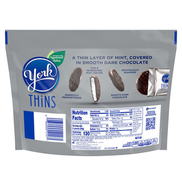 YORK THiNS Dark Chocolate Peppermint Patties, Candy Share Pack, 7.2 oz