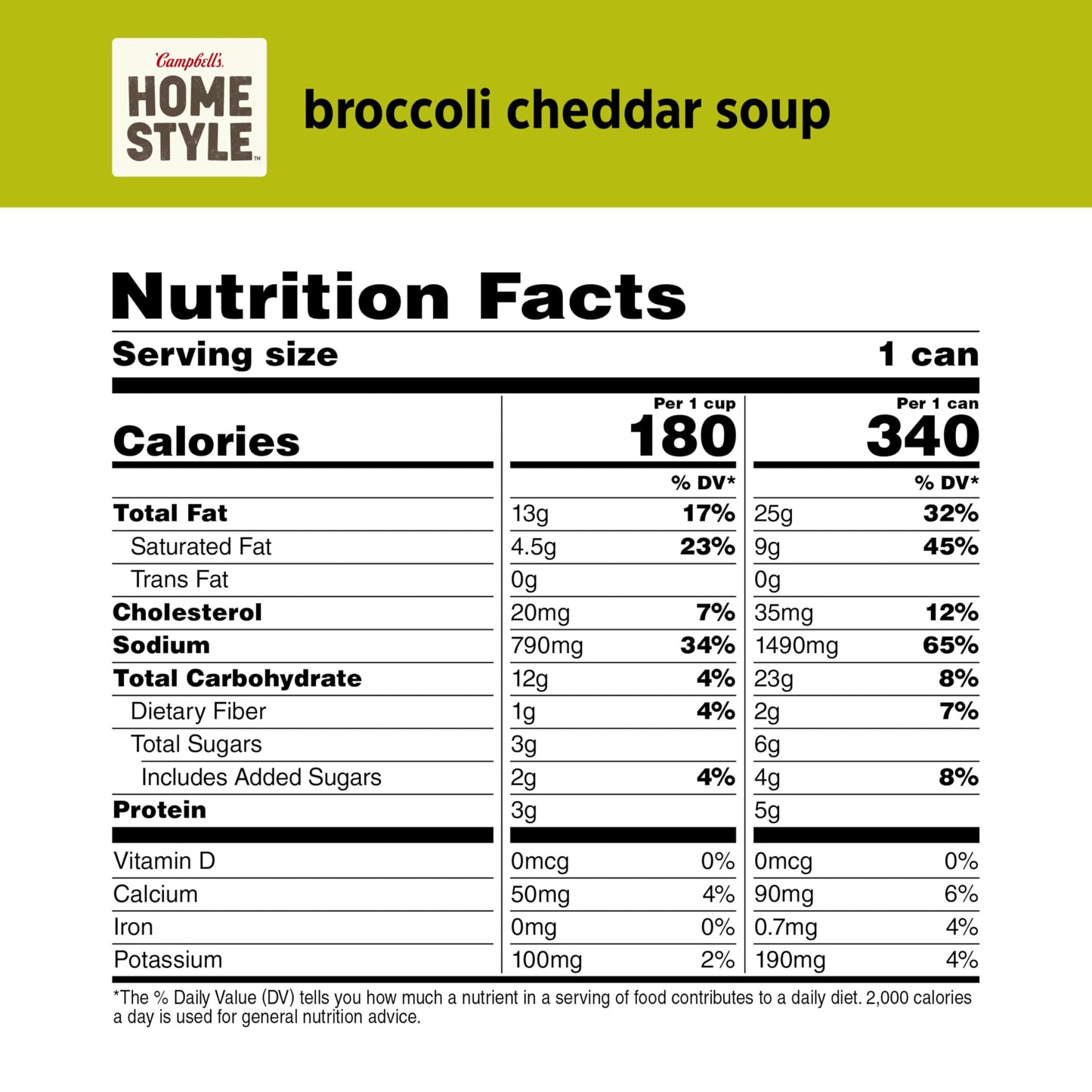 Campbells Homestyle Broccoli Cheddar Soup, 16.3 oz Can