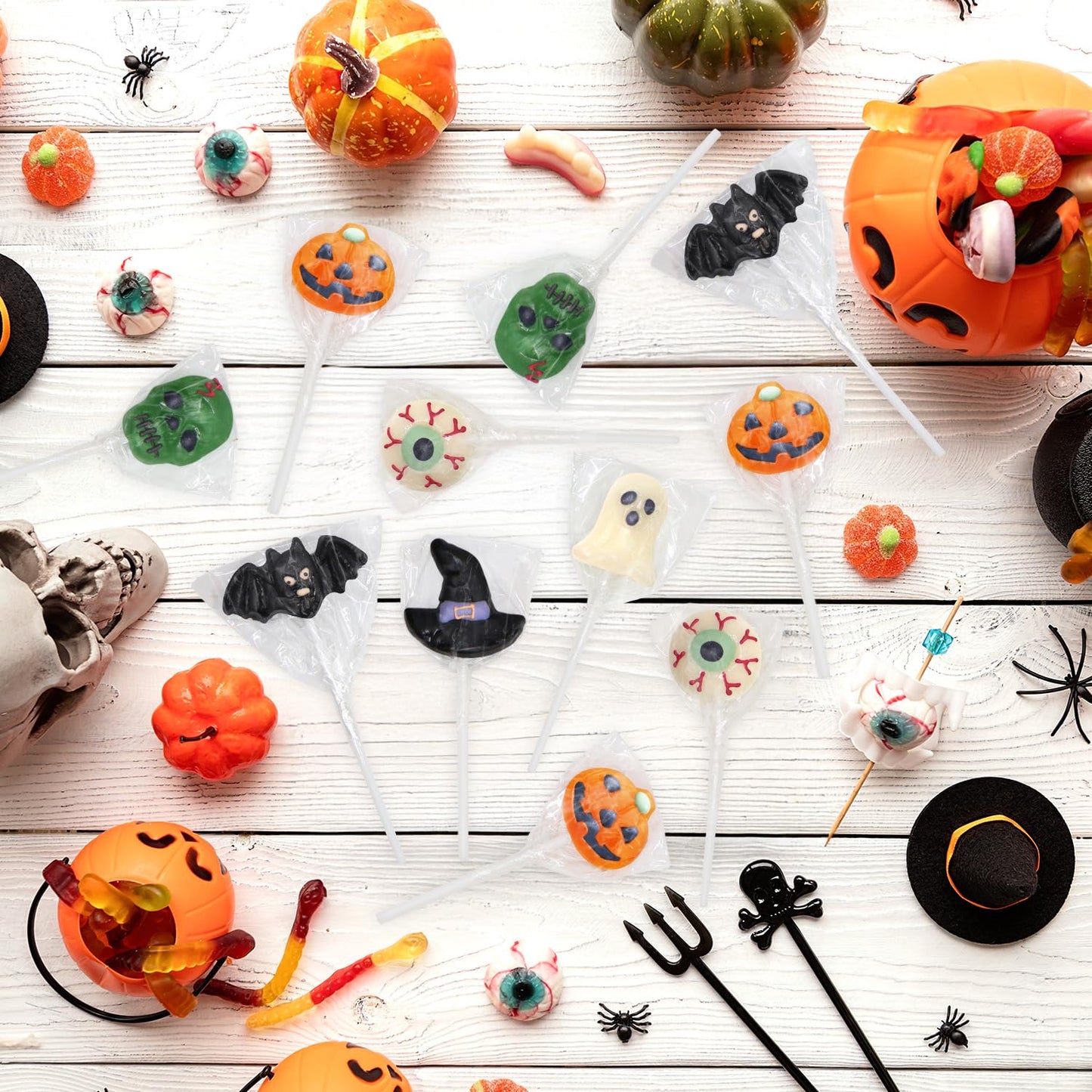 Halloween Lollipops 12 Count Individually Wrapped Dye-Free Suckers  Spooky Themed Shapes - Fun Halloween Novelty Candy For Trick-or-Treat  Classroom Parties  and Kids Favors