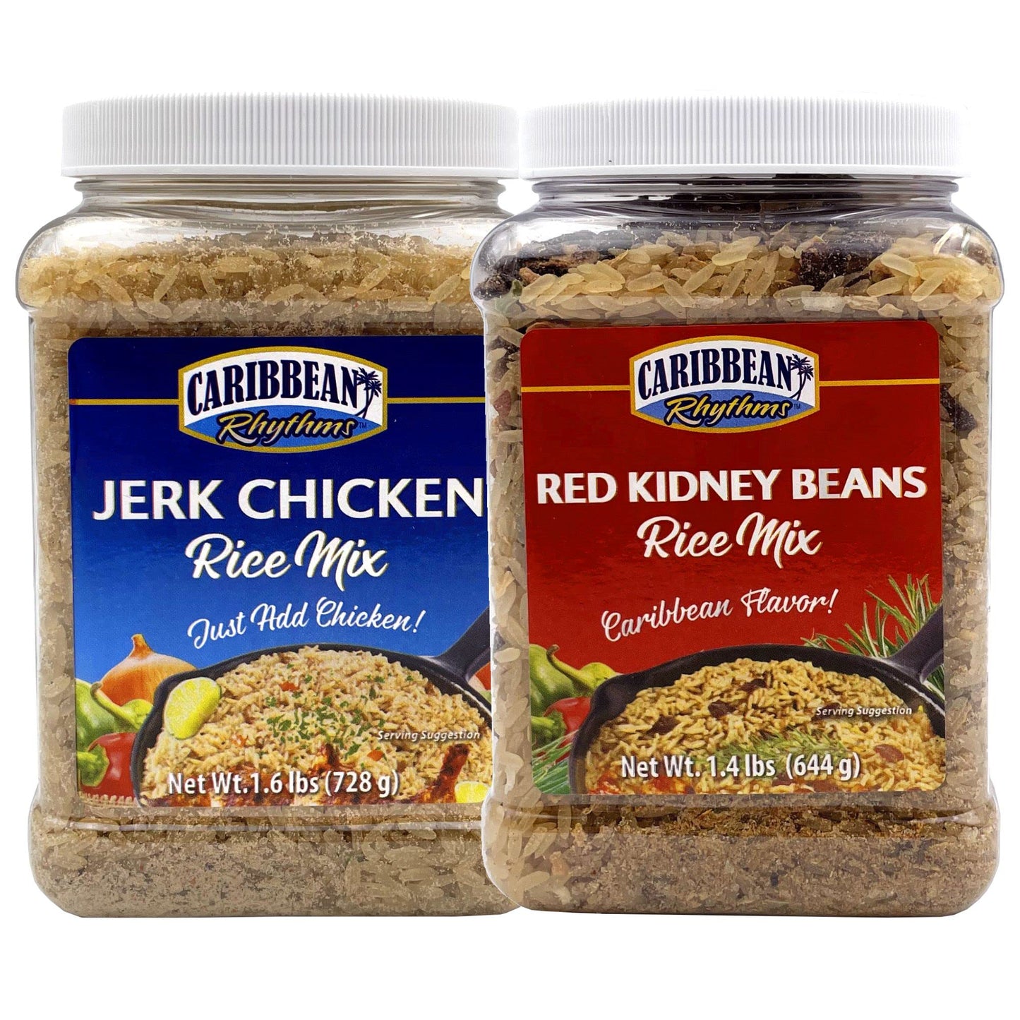 Caribbean Rhythms Jerk Chicken Rice Mix, 1.6 lb + Red Kidney Rice Mix, 1.6 lb