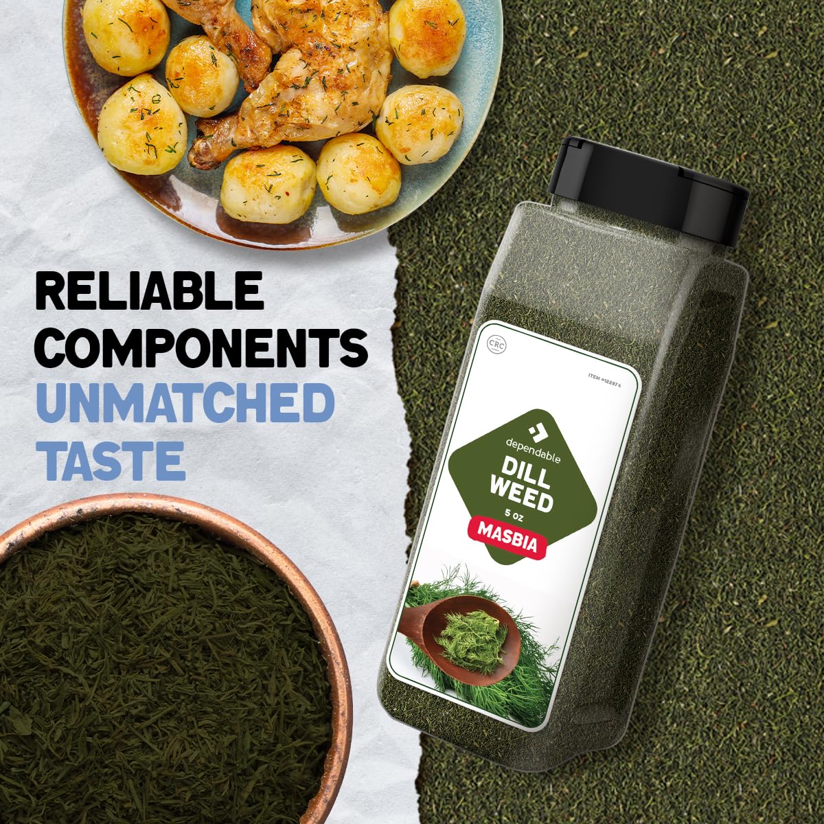 Dependable Foods Dill   – 5 Oz. Jar – 100% Natural Pure Herb, Kosher, Non-Gmo, No Additives, Salt-Free Seasoning, Allergen-Free Spice