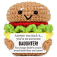 Avboda ?Mini Inspirational Daughter Birthday Gifts From Mom Dad Cute Handmade Positive Crochet Burger For Dauther From Parents Motivational Encouragement Back To School For Daughters