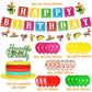 Mexican Themed Birthday Party Supplies, Fiesta Birthday Banner And Cake Topper, Taco Party Decorations For Kids