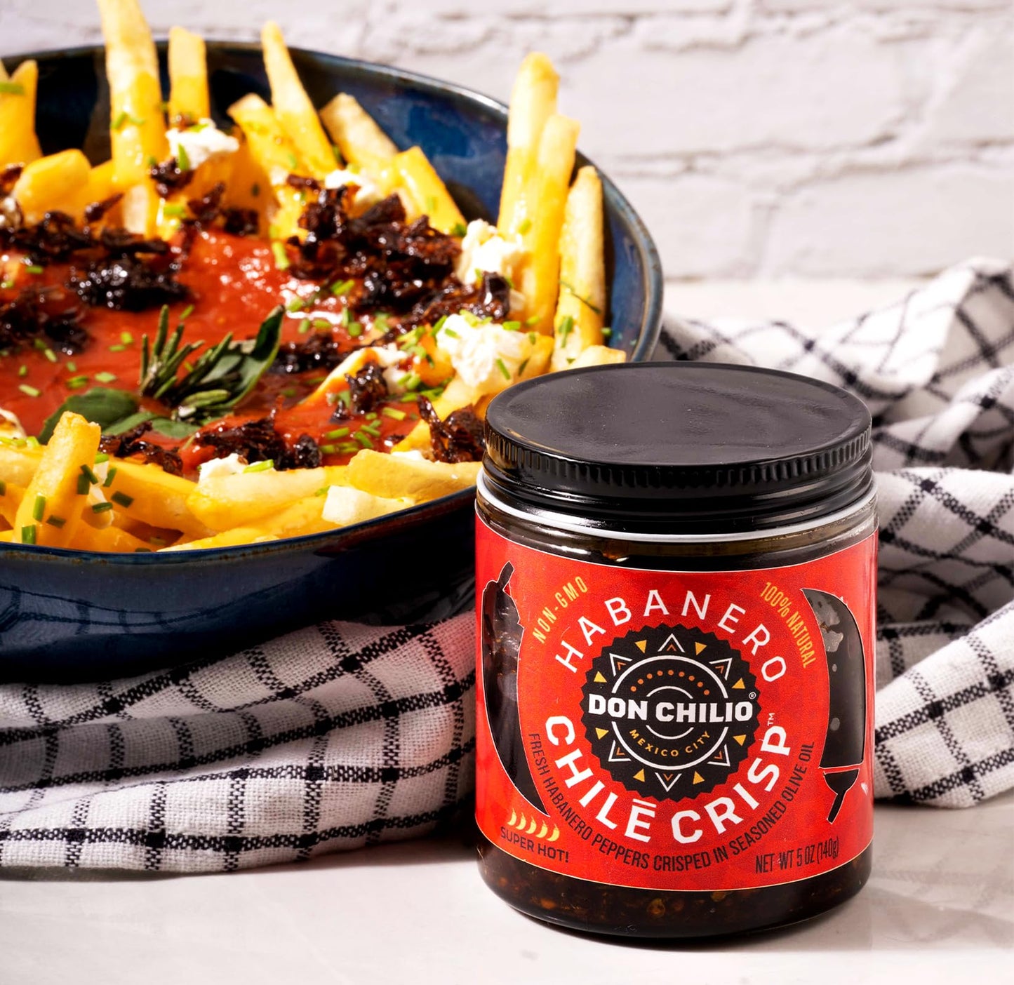 Don Chilio Hot Habanero Mexican Chile Crisp, 5 oz., 2 Pack - Crunchy Sliced Habanero Fried Chili Peppers in Hot Seasoned 100% Ol
