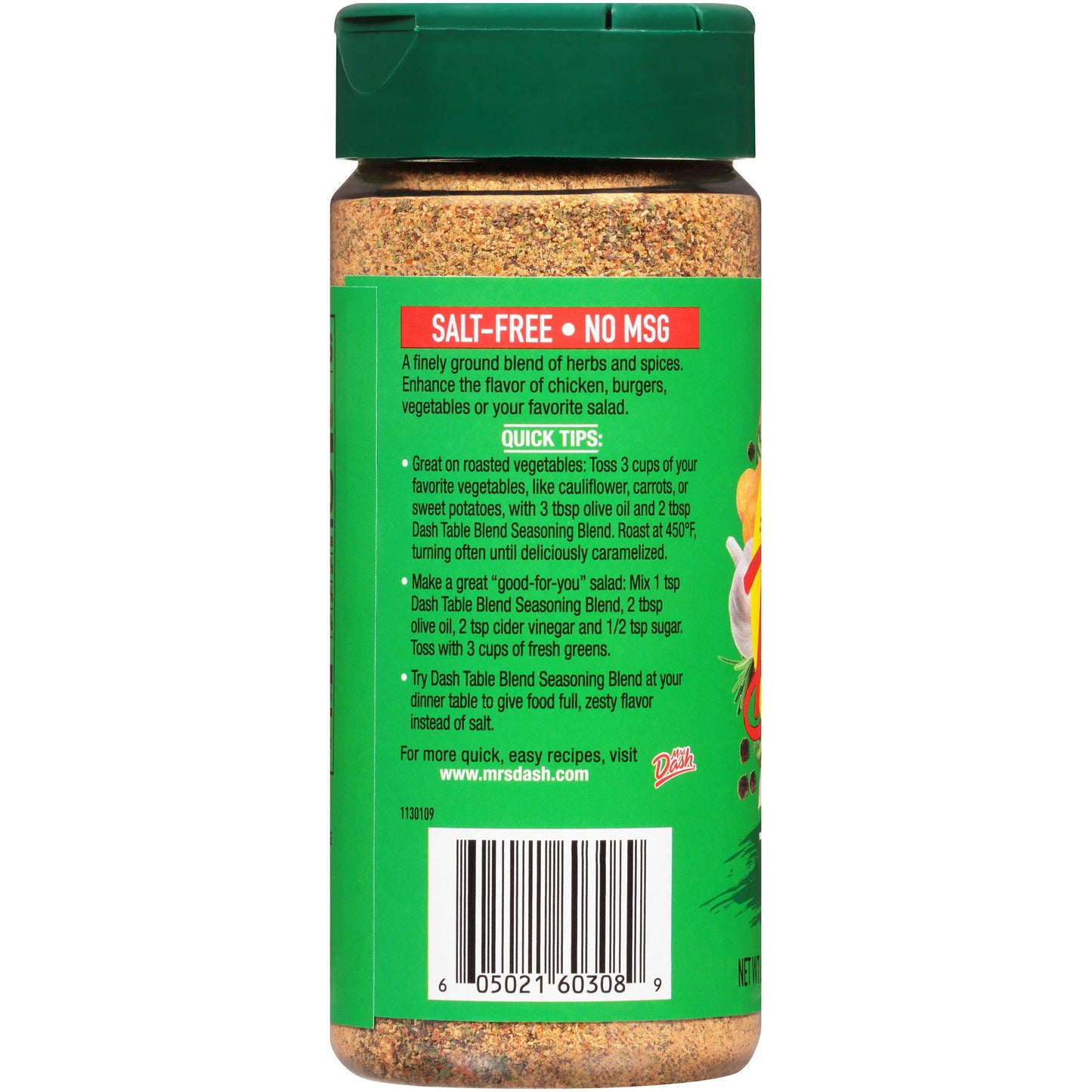Dash Salt-Free Seasoning Blend, Table Blend, 6.75 Ounce