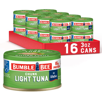 Bumble Bee Snackers - Chunk Light Tuna, 3 oz Easy Open Can - 16g Protein per Serving - Wild Caught Skipjack Chunk Light Tuna Pac