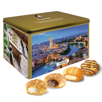 Matilde Vicenzi Verona Gift Tin, Assortment Of Italian Pastries And Cookies, 32Oz (907G)
