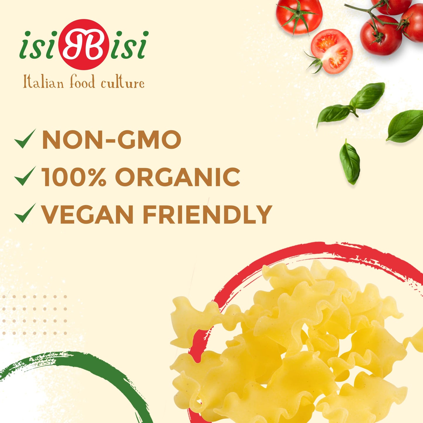 isiBisi Gluten-Free Baby Mafalda Pasta - Mini Lasagna Noodles Made With Corn and Rice Flour - Vegan, Non-GMO, Made in Italy (8 o