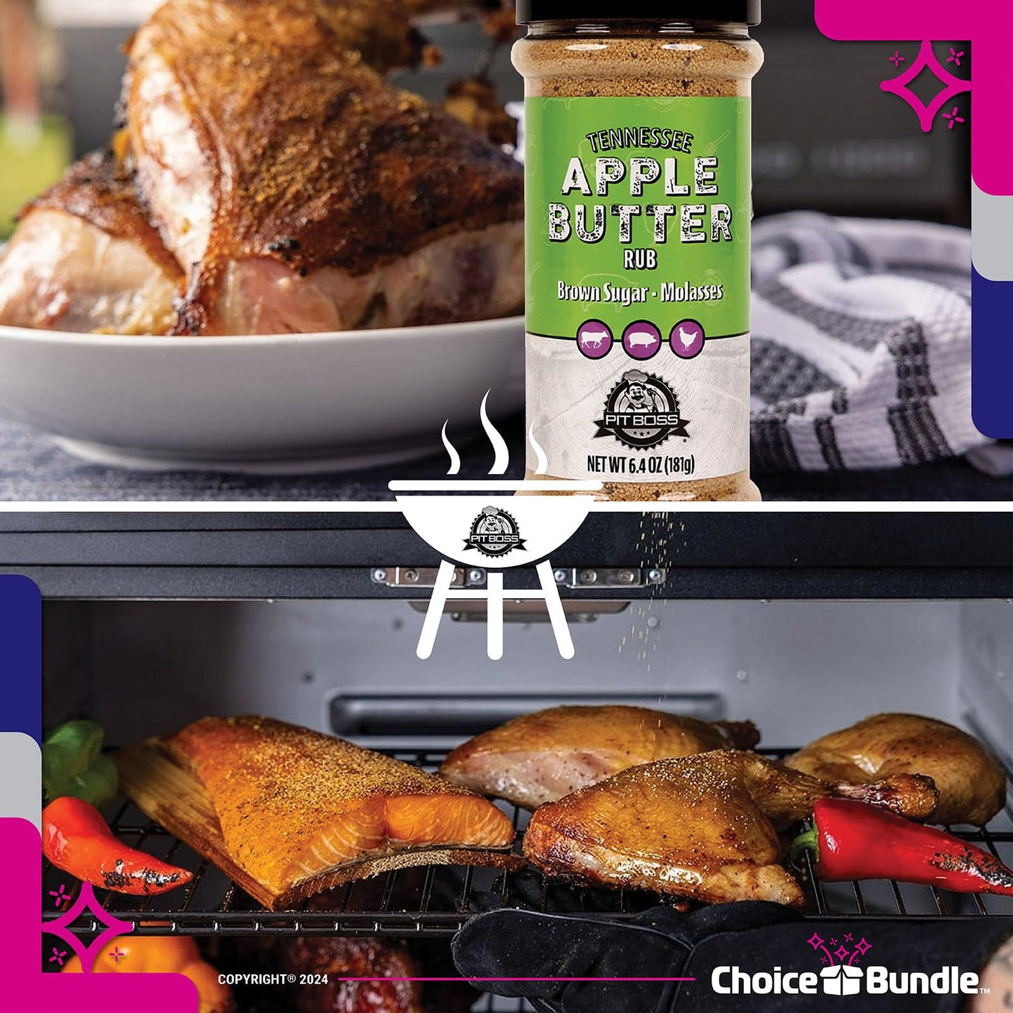 Pit Boss BBQ Mixed Seasoning Spice & Rub Bundle, 12.8 oz (2 Pack) with Guide & Keychain Opener