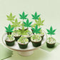Ercadio 24 Pcs Green Glitter Cupcake Toppers for Birthday Cake Decorations, Party Supplies