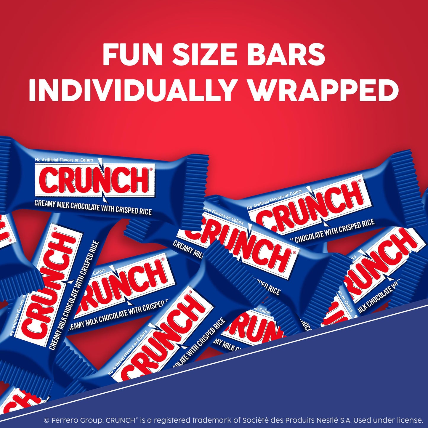 CRUNCH Milk Chocolate and Crisped Rice  Fun Size Candy Bars  12 Bags  10 oz Each Bag