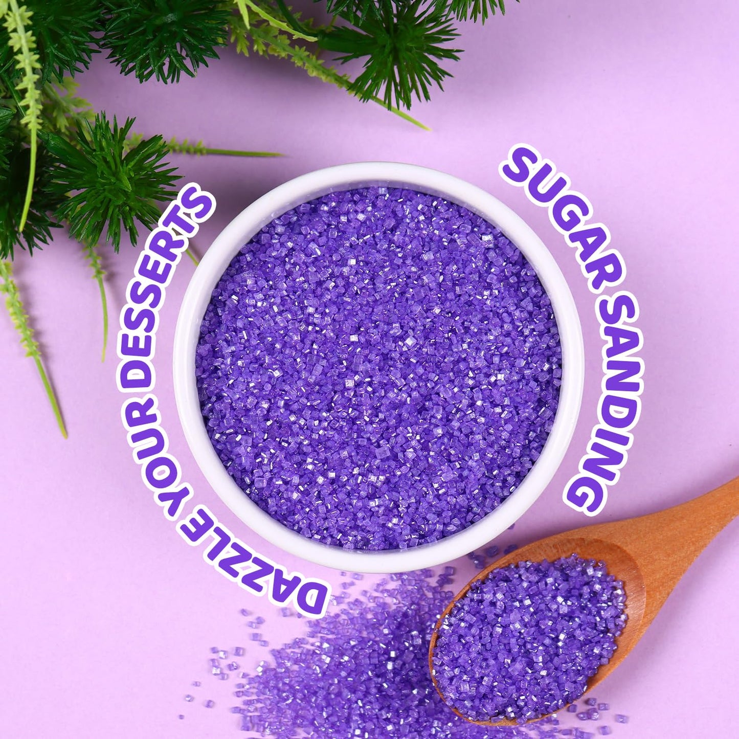 Purple Sprinkles For Cake Decorating, 4.02Oz Purple Sanding Sugar Sprinkles, Edible Glitter Sprinkles For Cupcake Toppers Baking