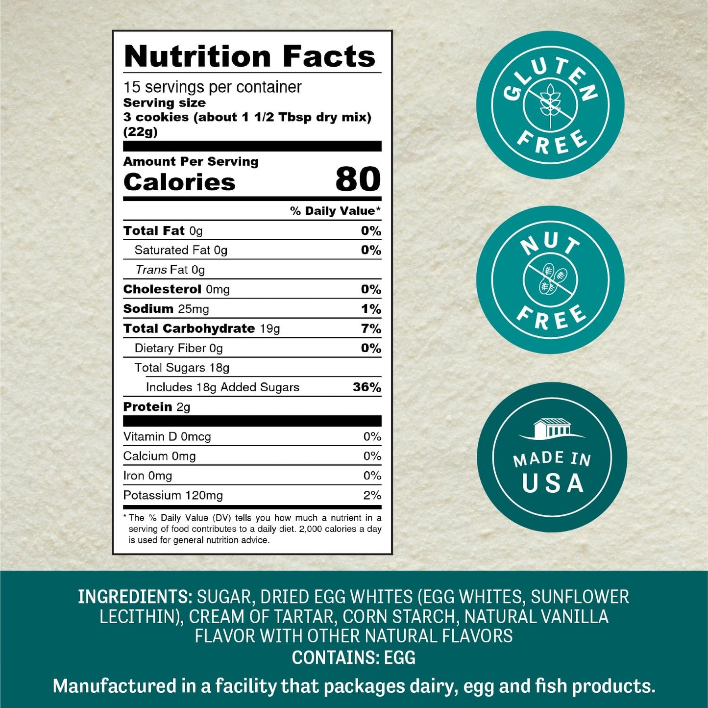 Judee's Gluten Free Meringue Powder Mix - 11.4 Oz, Gluten-Free, Nut-Free, No Preservatives for Cookies, Pies, Frosting, Royal Icing