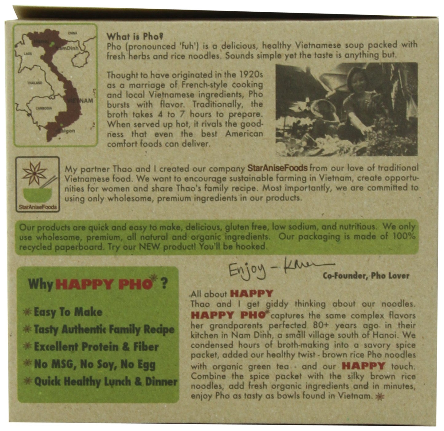 Vegan Gluten Free Vietnamese Happy Pho Zesty Ginger 12 Servings 4.5 Oz  2 Servings Per Box Pack Of 6 Boxes