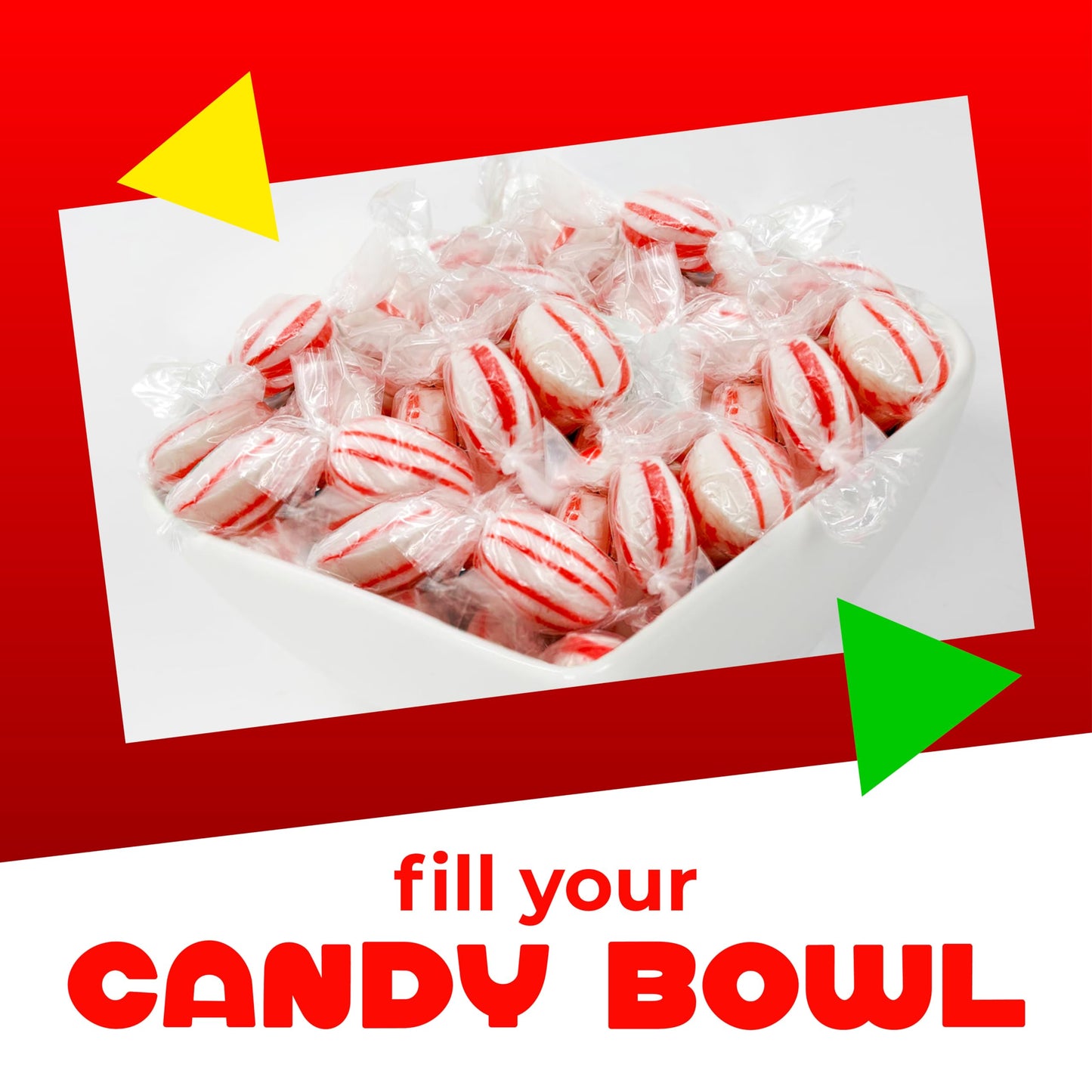 Peppermint Drops Hard Candy | 1 Pound Bag - Approx. 75 Count | Individually Wrapped