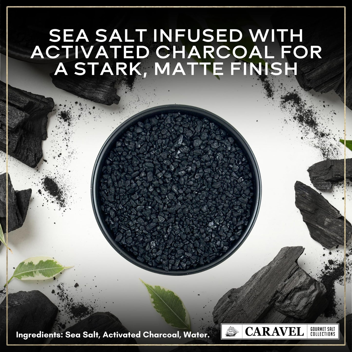 Caravel Gourmet Black Lava Salt - All-Natural Sea Salt with Activated Charcoal - 4 oz. Jar (2-Pack)