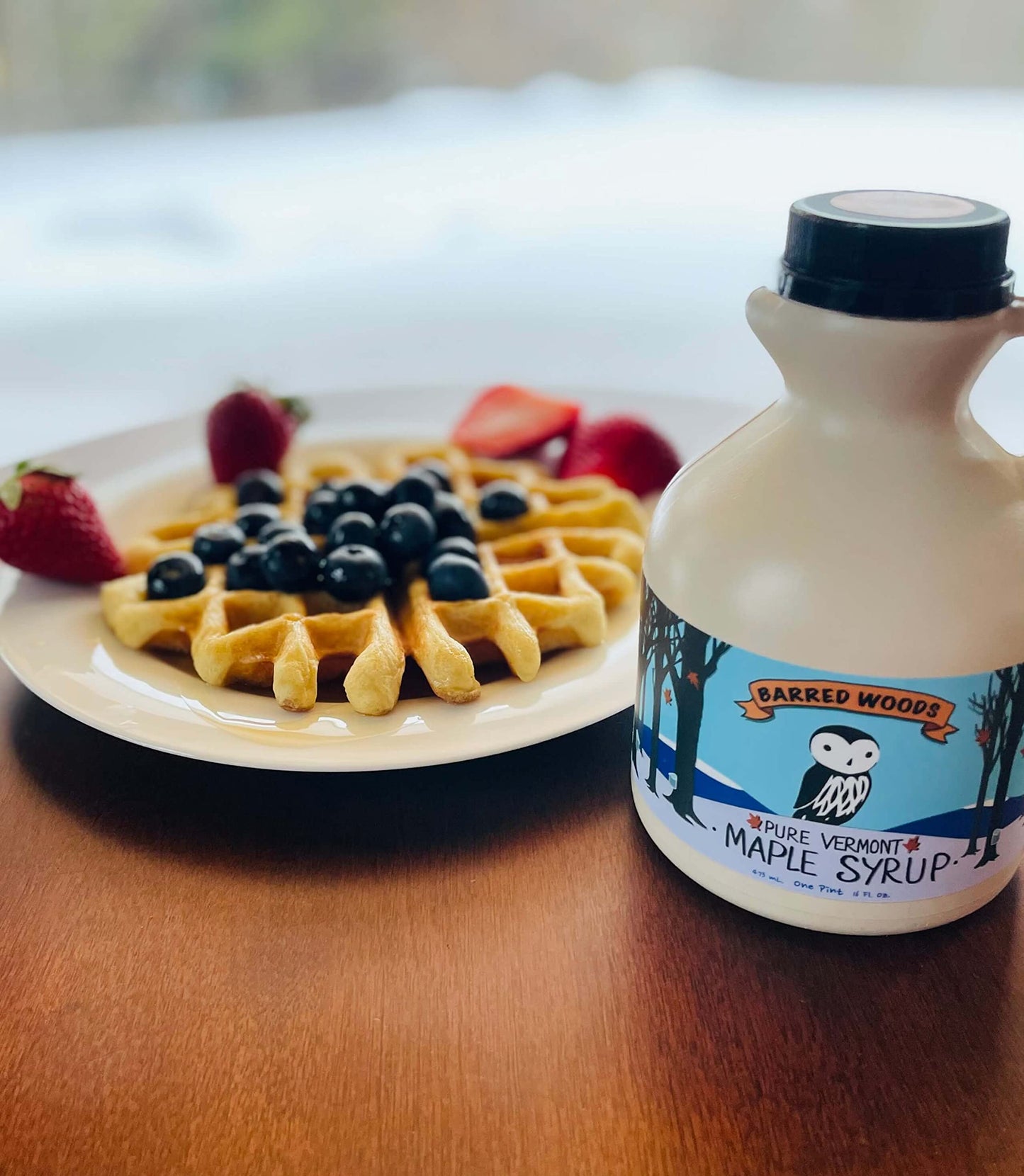 Pure Vermont Organic Maple Syrup - One Pint Jug (16 Oz) - Grade A Dark Robust (Former Grade B)