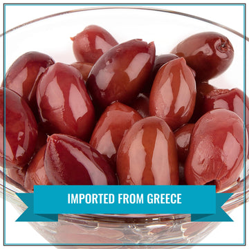 Krinos Jumbo Kalamata Olives, 4.4 lb - Premium Whole Olives for Cooking and Snacking, Greek Delicacy
