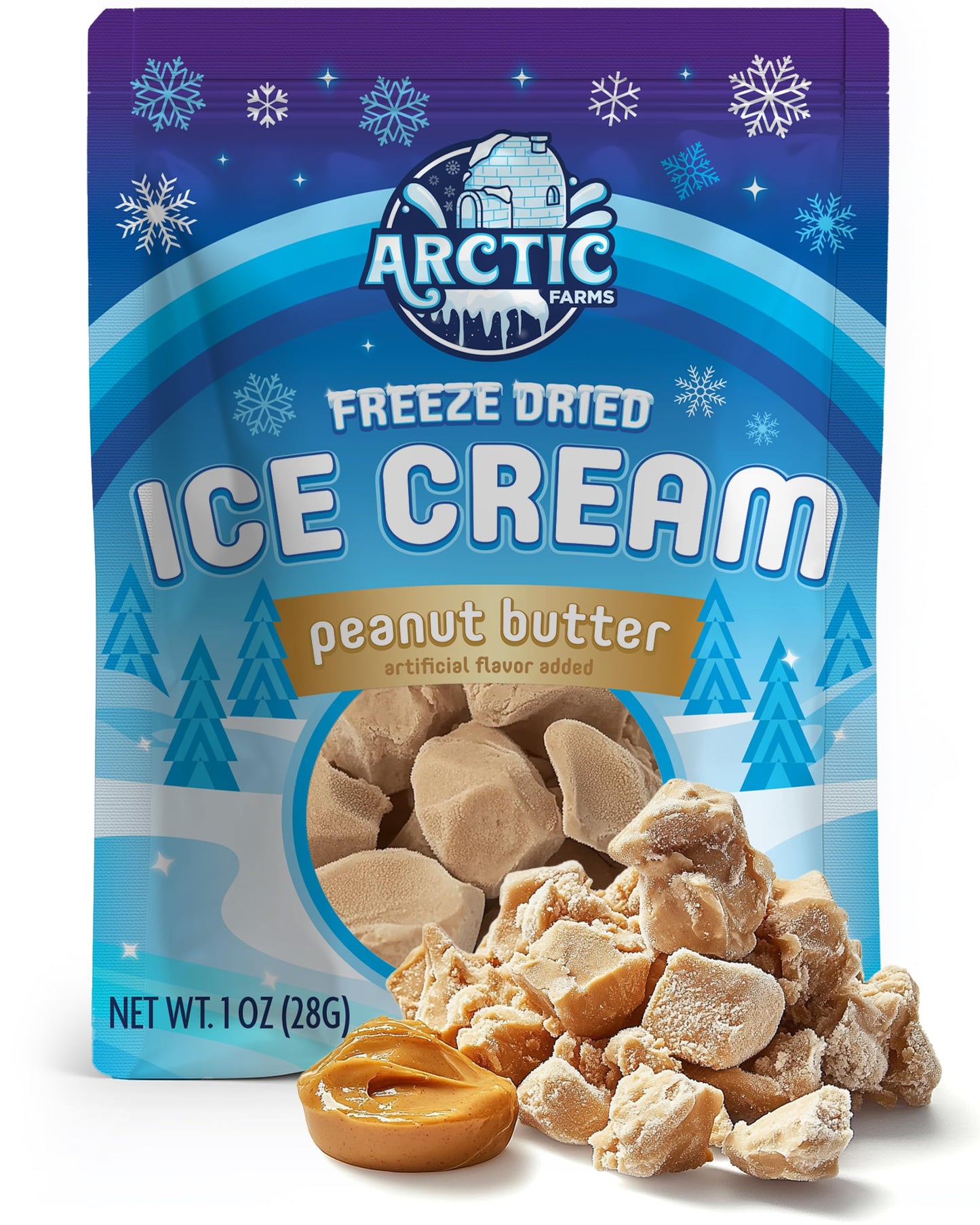 Arctic Farms Freeze Dried Ice Cream, Peanut Butter Flavor, 1 Ounce