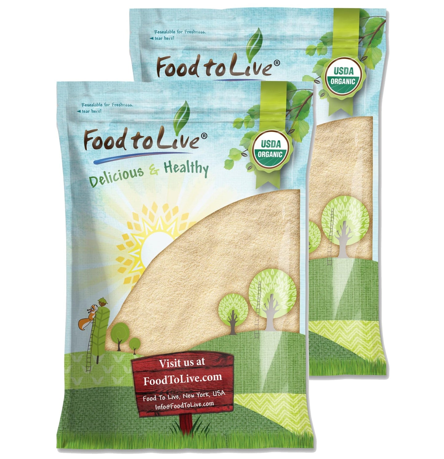Food to Live Organic Semolina Flour, Premium Durum Wheat, 16 Pounds, Ideal for Pasta and Pizza Dough