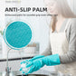 Pacific Ppe 4 Pairs Reusable Dishwashing Cleaning Gloves With Latex Free, Cotton Lining, Kitchen Gloves, Green, Large