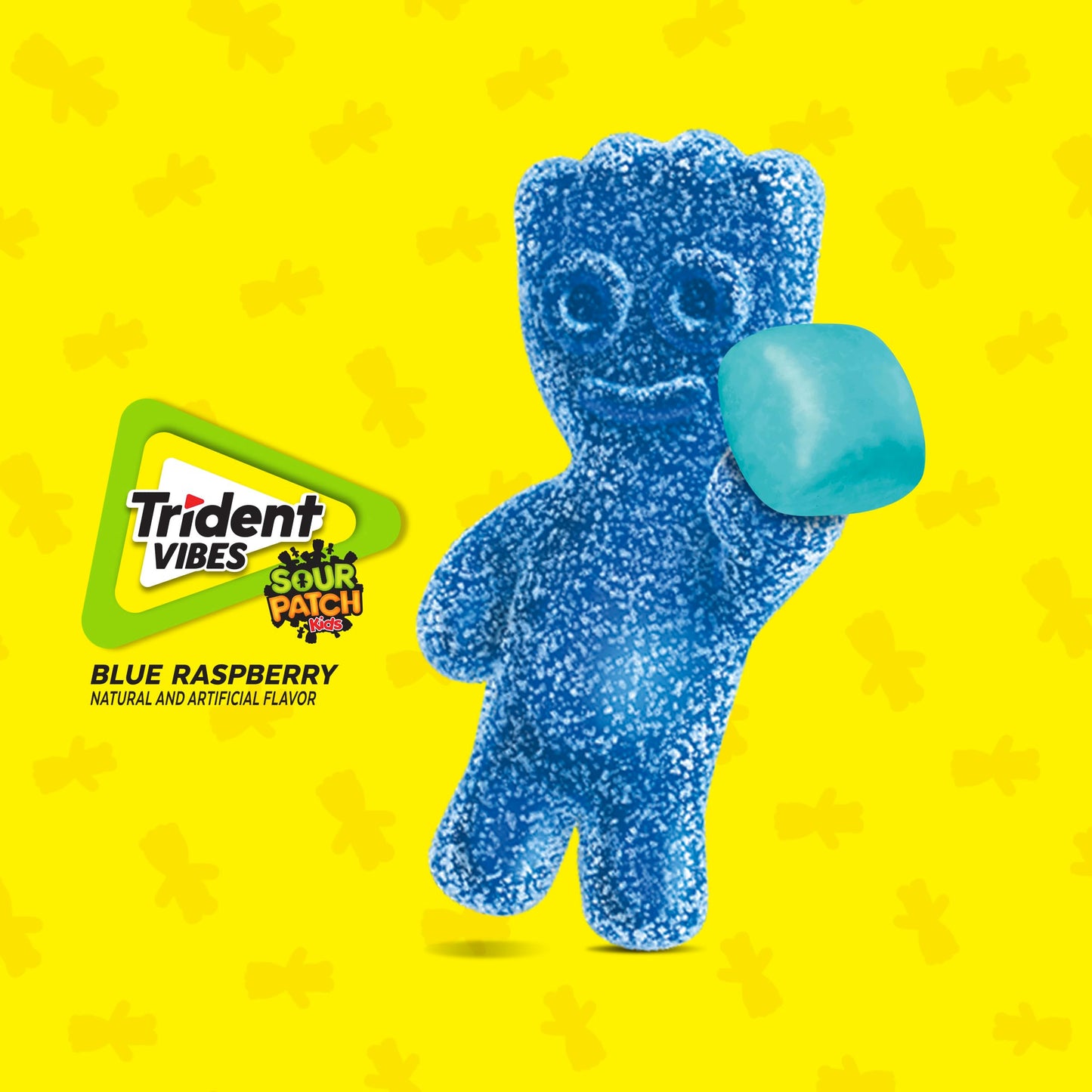 Trident Vibes Sour Patch Kids Blue Raspberry Sugar Free Chewing Gum, Holiday Christmas Stocking Stuffers For Adults & Kids, Rese